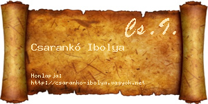 Csarankó Ibolya névjegykártya