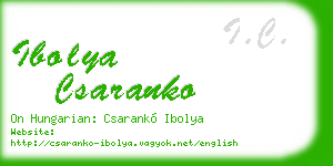 ibolya csaranko business card